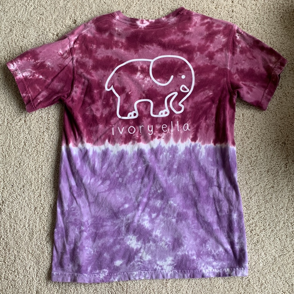 Ivory Ella pink, purple, and white tie dye t-shirt